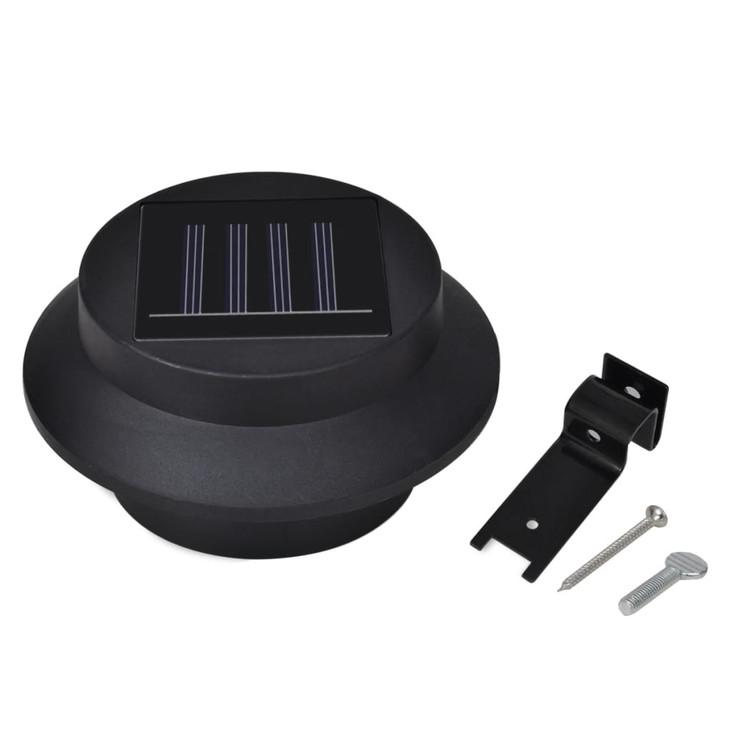 Außenlampe Solar Zaunlichter 12 Stk. LED Schwarz