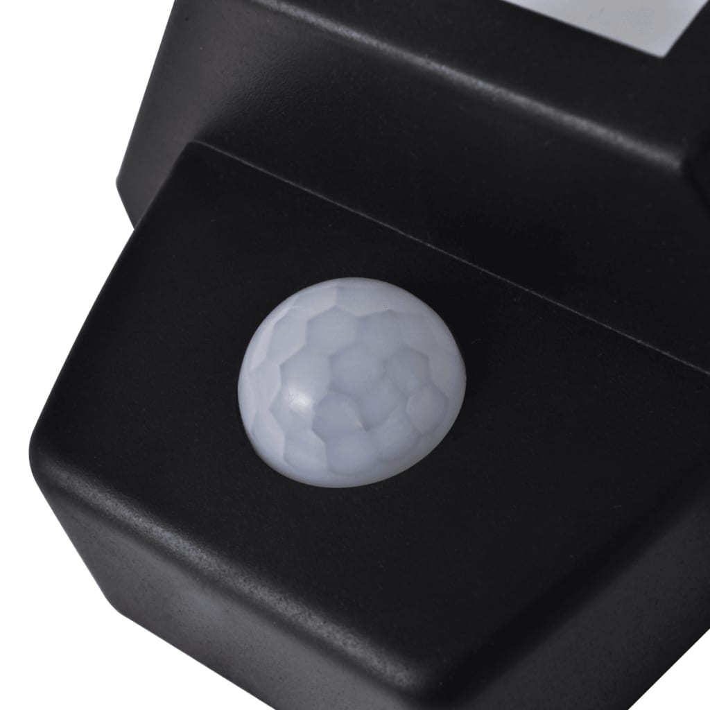 Solar-Wandleuchten 2 Stk. mit Bewegungssensor Schwarz