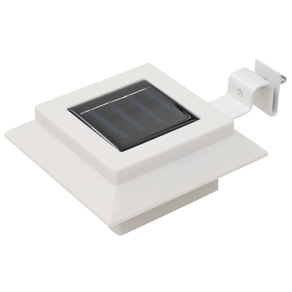 Solar-Außenleuchten 12 Stk. LED Quadratisch 12 cm Weiß