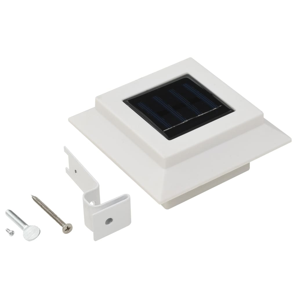 Solar-Außenleuchten 12 Stk. LED Quadratisch 12 cm Weiß
