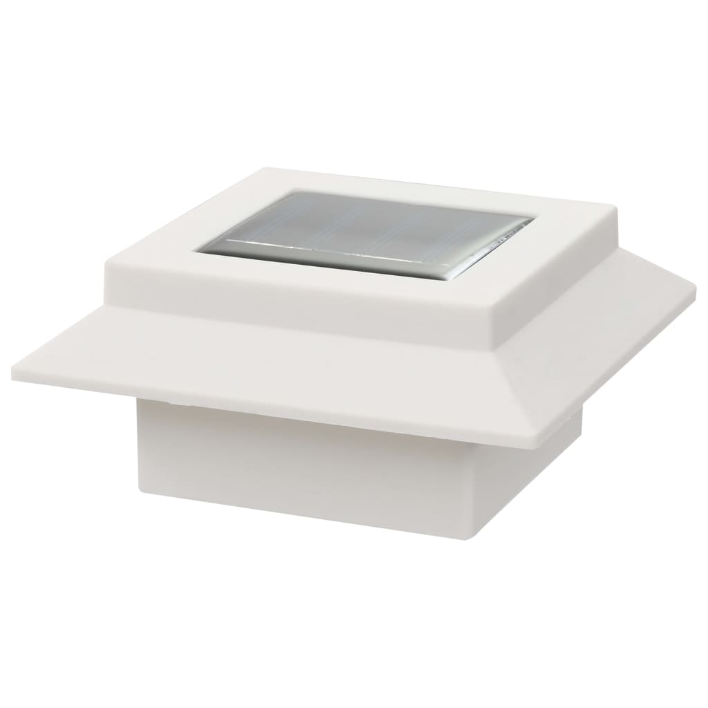 Solar-Außenleuchten 12 Stk. LED Quadratisch 12 cm Weiß
