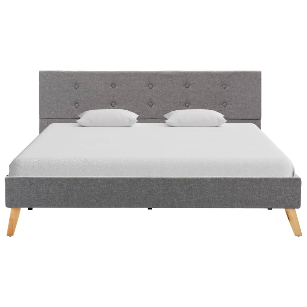 Bettgestell Hellgrau Stoff 140 × 200 cm