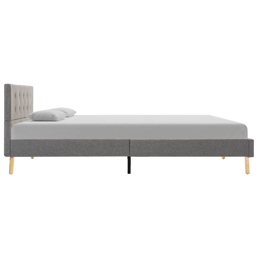 Bettgestell Hellgrau Stoff 140 × 200 cm