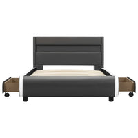 Thumbnail for Bettgestell mit LED Anthrazit Kunstleder 90x200 cm