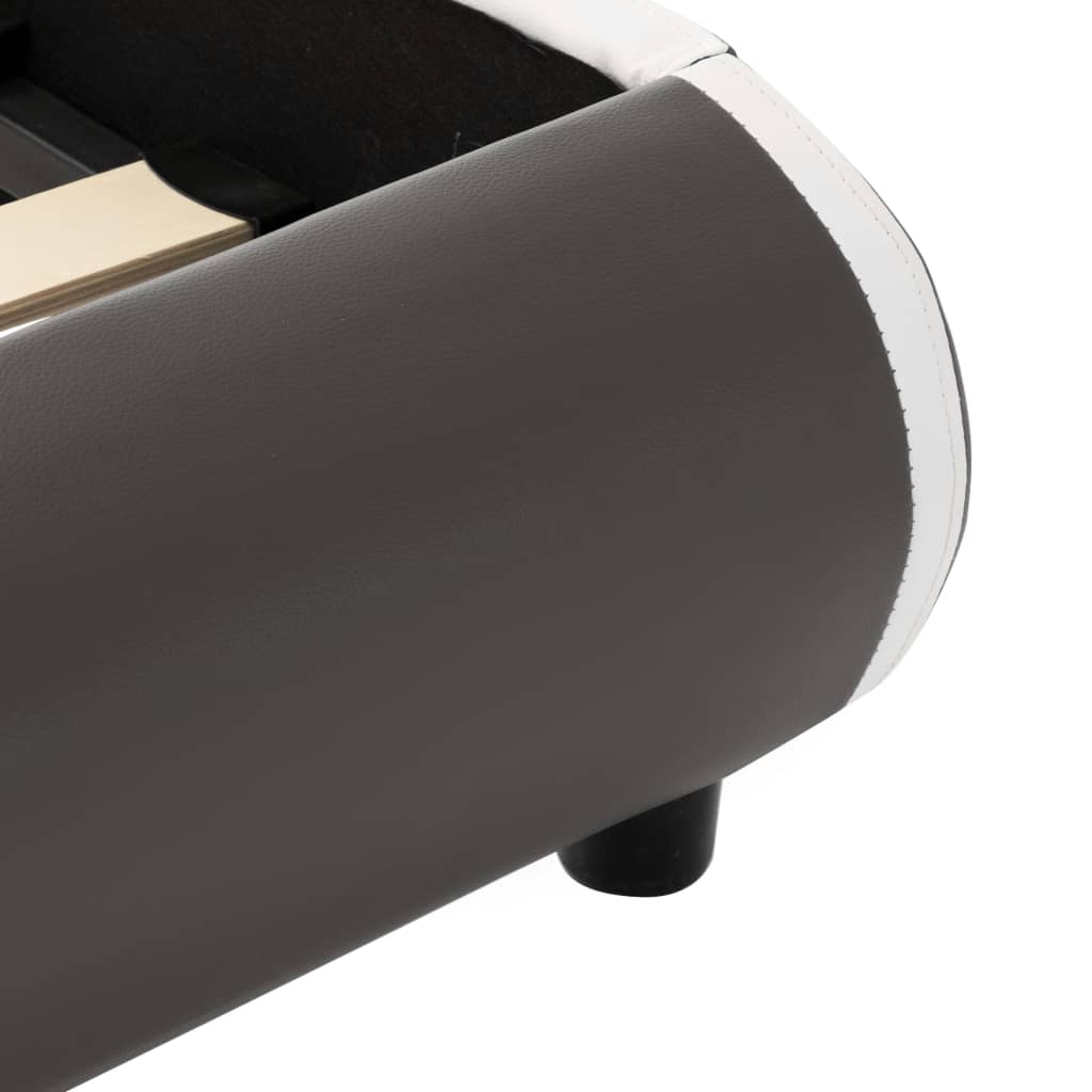 Bettgestell mit LED Anthrazit Kunstleder 90x200 cm