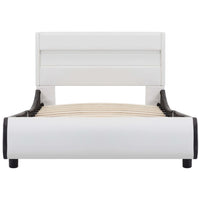 Thumbnail for Bettgestell mit LED Weiß Kunstleder 100x200 cm