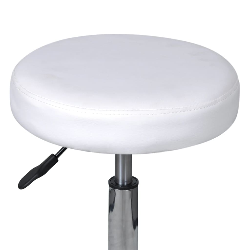 Rollhocker 2 Stk. Weiß 35,5 x 98 cm Kunstleder