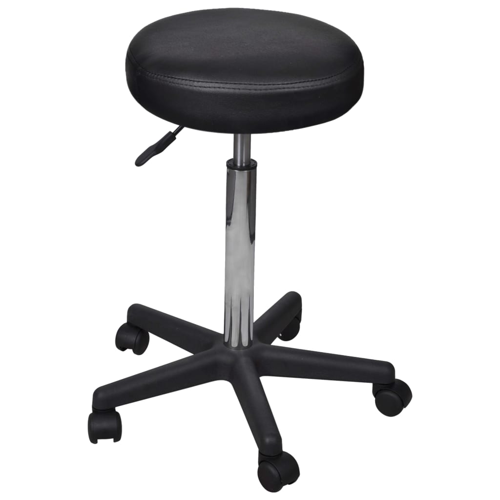 Rollhocker 2 Stk. Schwarz 35,5 x 98 cm Kunstleder