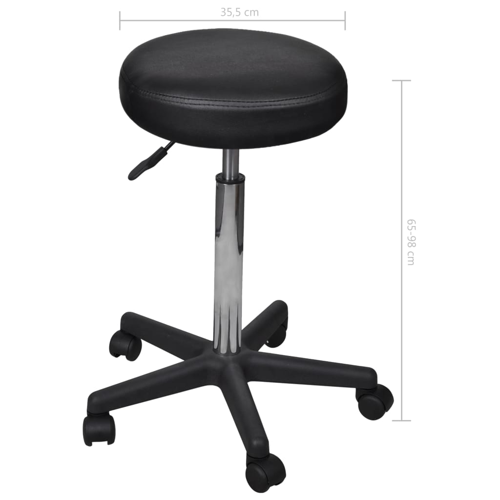 Rollhocker 2 Stk. Schwarz 35,5 x 98 cm Kunstleder