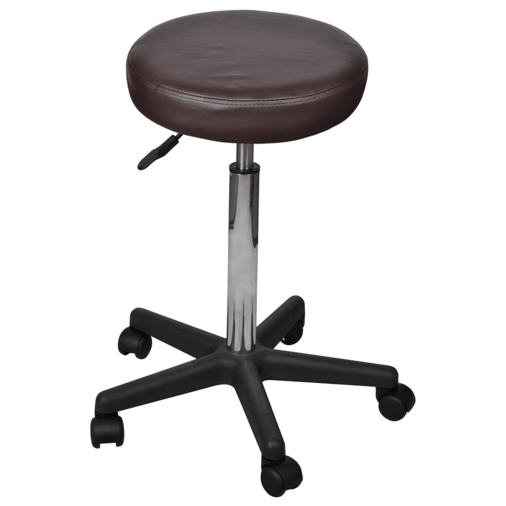 Rollhocker 2 Stk. Braun 35,5 x 98 cm Kunstleder