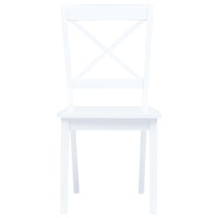 Thumbnail for Esszimmerstühle 6 Stk. Weiß Gummiholz Massiv