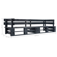 Thumbnail for Garten-Palettensofa 2-Sitzer Schwarz Holz