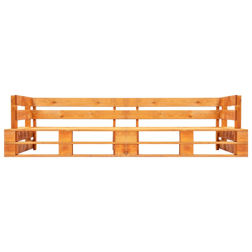 2-tlg. Garten-Palettensofa mit Roten Kissen Kiefernholz