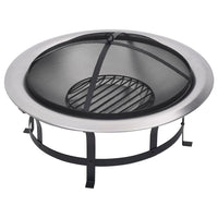 Thumbnail for Garten-Feuerschale mit Grill Edelstahl 76 cm