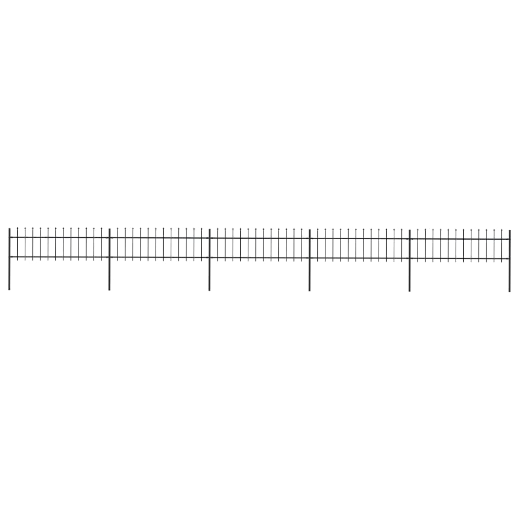 Gartenzaun mit Speerspitzen Stahl 8,5 x 0,6 m Schwarz