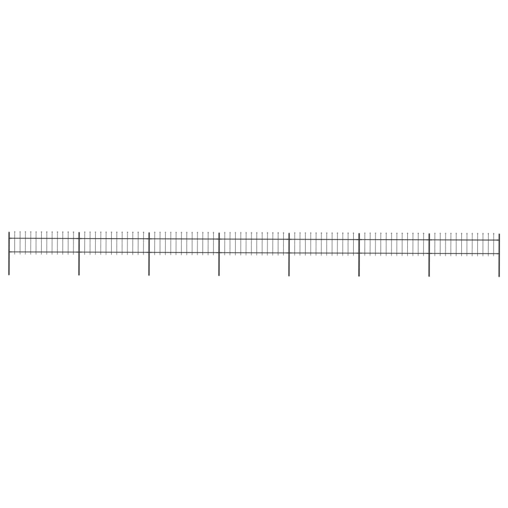 Gartenzaun mit Speerspitzen Stahl 11,9 x 0,6 m Schwarz