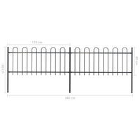 Thumbnail for Gartenzaun mit Bügel-Design Stahl 3,4 x 0,8 m Schwarz