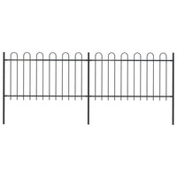 Thumbnail for Gartenzaun mit Bügel-Design Stahl 3,4 x 1 m Schwarz