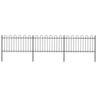 Thumbnail for Gartenzaun mit Bügel-Design Stahl 5,1 x 1 m Schwarz
