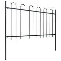 Thumbnail for Gartenzaun mit Bügel-Design Stahl 5,1 x 1 m Schwarz