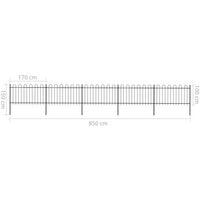 Thumbnail for Gartenzaun mit Bügel-Design Stahl 8,5 x 1 m Schwarz