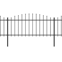 Thumbnail for Gartenzaun mit Speerspitzen Stahl (0,5 - 0,75) x 11,9 m Schwarz