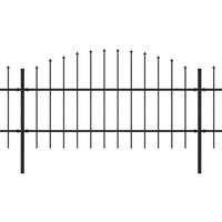 Thumbnail for Gartenzaun mit Speerspitzen Stahl (0,75 - 1) x 8,5 m Schwarz
