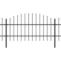 Thumbnail for Gartenzaun mit Speerspitzen Stahl (0,75 - 1) x 11,9 m Schwarz