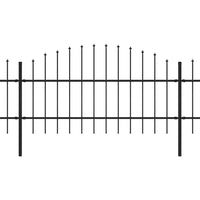 Thumbnail for Gartenzaun mit Speerspitzen Stahl (0,75 - 1) x 13,6 m Schwarz
