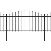 Thumbnail for Gartenzaun mit Speerspitzen Stahl (1,25 - 1,5) x 5,1 m Schwarz