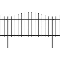 Thumbnail for Gartenzaun mit Speerspitzen Stahl (1,25 - 1,5) x 13,6 m Schwarz