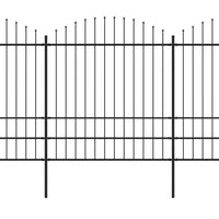 Thumbnail for Gartenzaun mit Speerspitzen Stahl (1,75 - 2) x 6,8 m Schwarz