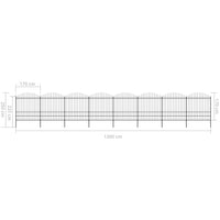 Thumbnail for Gartenzaun mit Speerspitzen Stahl (1,75 - 2) x 13,6 m Schwarz