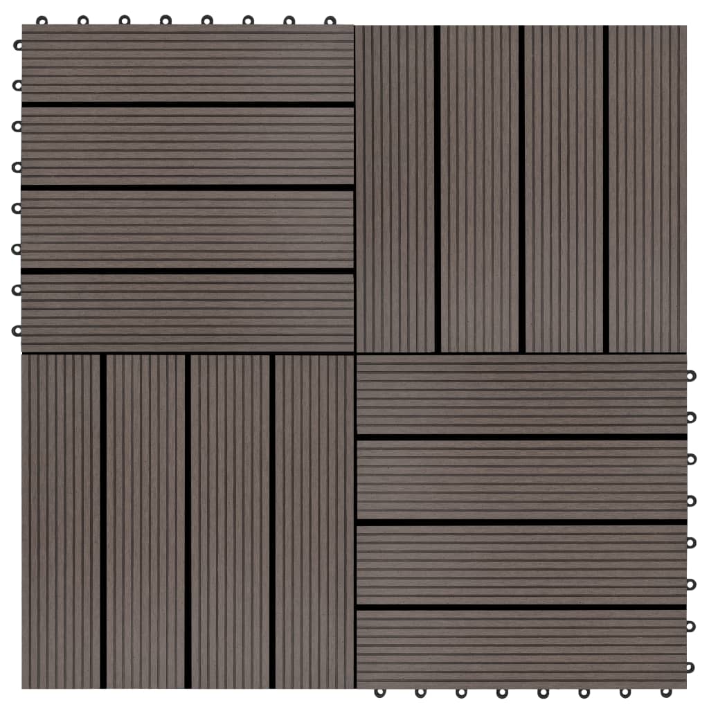 22 Stk. Terrassenfliesen 30 x 30 cm 2 qm WPC Dunkelbraun