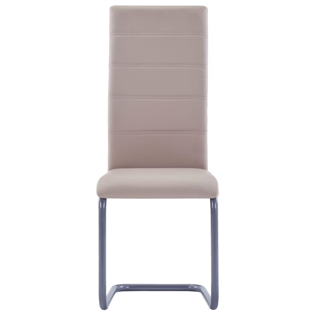 Freischwinger 6 Stk. Cappuccino-Braun Kunstleder