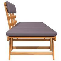Thumbnail for 2-in-1 Gartenliege mit Auflage 190 cm Massivholz Akazie