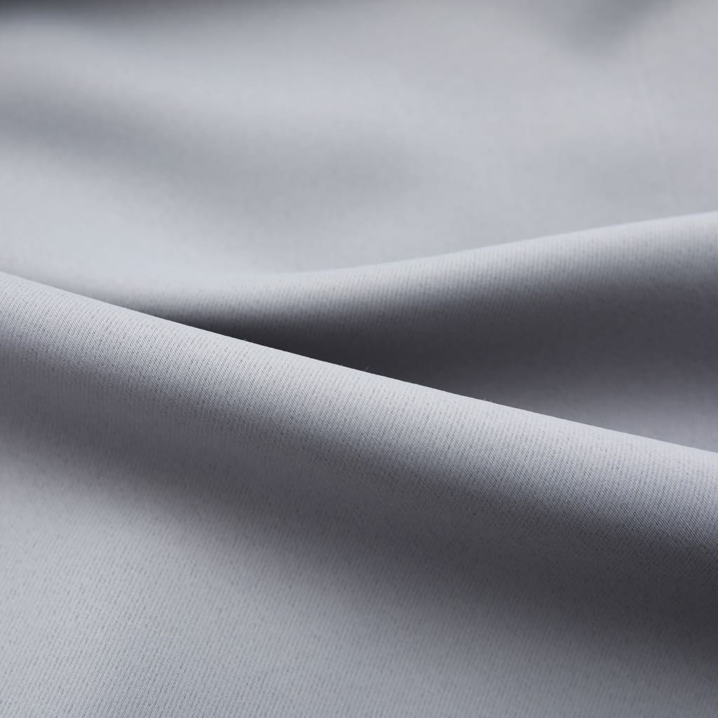 Verdunkelungsvorhänge mit Haken 2 Stk. Grau 140x245cm