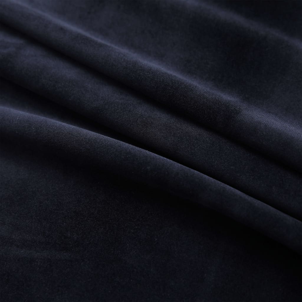 Verdunkelungsvorhänge mit Ösen 2 Stk. Samt Schwarz 140x245 cm