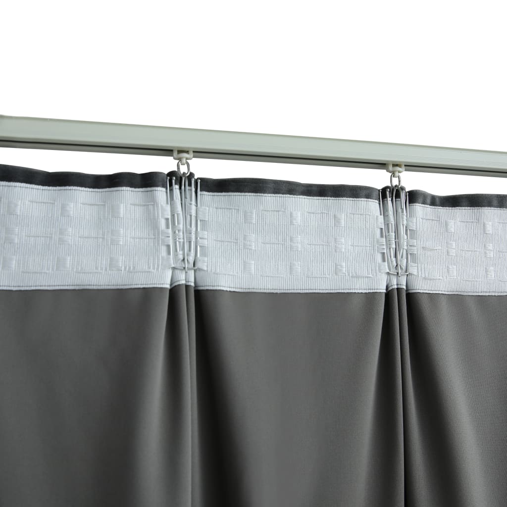 Verdunkelungsvorhang mit Haken Samt Anthrazit 290 x 245 cm