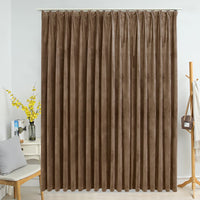 Thumbnail for Verdunkelungsvorhang mit Haken Samt Beige 290 x 245 cm