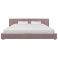 Thumbnail for Bett mit Memory-Schaum-Matratze Rosa Samt 180x200cm