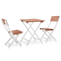 Thumbnail for 3-tlg. Bistro-Set Massivholz Akazie Dunkelbraun und Weiß