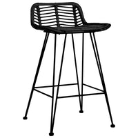 Thumbnail for Barhocker 2 Stk. Schwarz Rattan