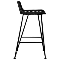 Thumbnail for Barhocker 2 Stk. Schwarz Rattan