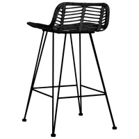 Thumbnail for Barhocker 2 Stk. Schwarz Rattan