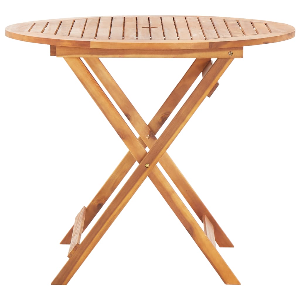 Klappbarer Gartentisch 90 x 75 cm Massivholz Akazie