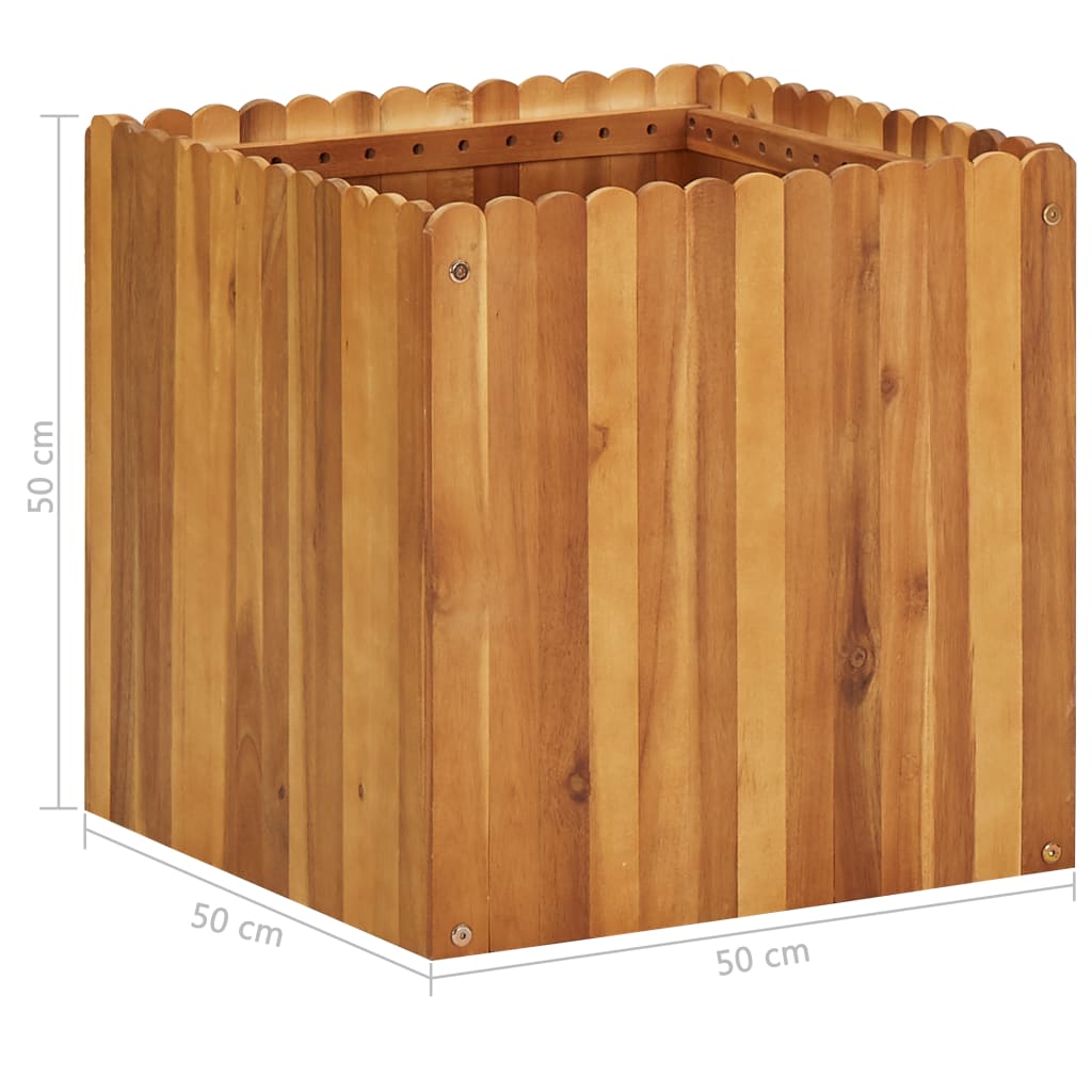 Garten-Hochbeet 50 x 50 x 50 cm Massivholz Akazie