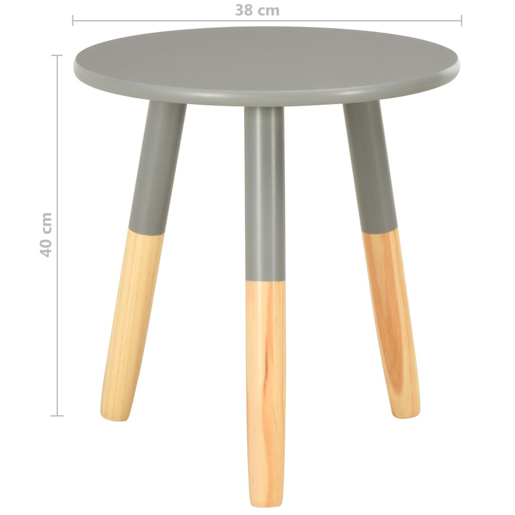 Beistelltische 2 Stk. Grau Kiefer Massivholz