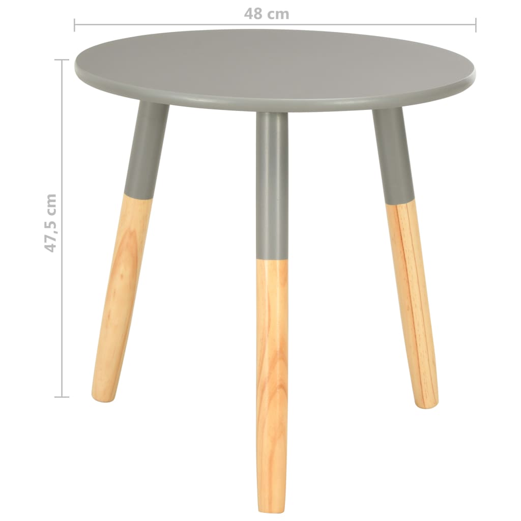 Beistelltische 2 Stk. Grau Kiefer Massivholz