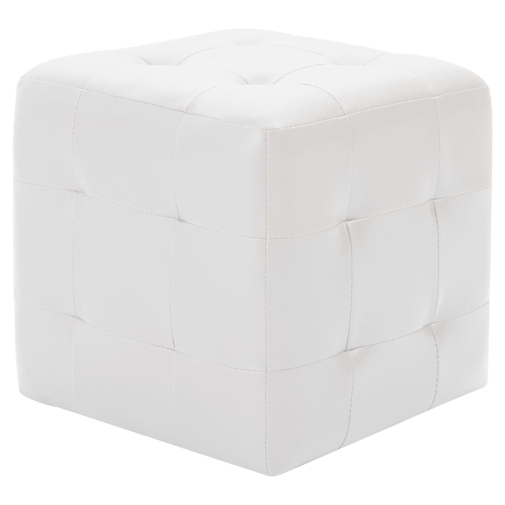 Pouf 2 Stk. Weiß 30x30x30 cm Kunstleder